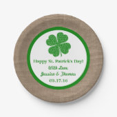 Shamrock & Burlap St. Patrick's Day Papieren Bordje (Voorkant)