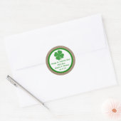 Shamrock & Burlap St. Patrick's Day Ronde Sticker (Envelop)