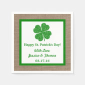 Shamrock & Burlap St. Patrick's Day Servetten (Voorkant)