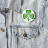 Shamrock Button badge White (In situ)