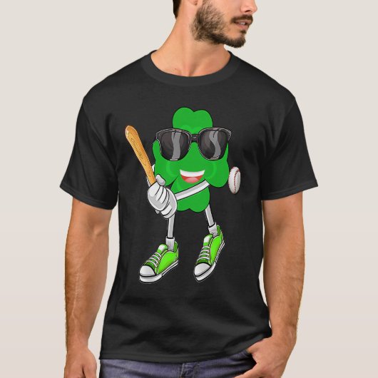 Shamrock C die honkbal speelt St Patrick's Day Man T-shirt (Voorkant)