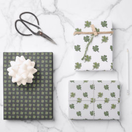 Shamrock cadeaupapier - set van 3