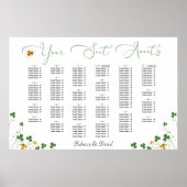 Shamrock Calligraphy Ierse bruiloft zitplan Poster (Voorkant)