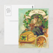 Shamrock Car St Patrick's Day Kaart (Voorkant / Achterkant)