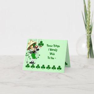 Shamrock Card Irish Blessing St. Patrick's Day Kaart