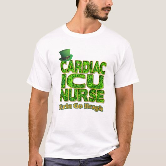 Shamrock Cardiac ICU Nurse T-shirt (Voorkant)