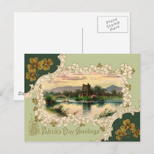  Shamrock Castle St Patrick's Day Kaart (Voorkant / Achterkant)