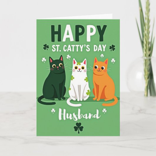 Shamrock Cats Echtgenoot Kaart (Voorkant)