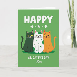 Shamrock Cats Happy Sons Day Kaart