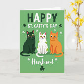 Shamrock Cats Husband Card Kaart (Gele Bloem)