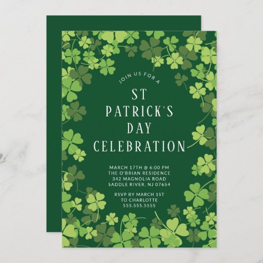 Shamrock Celebration St. Patrick's Day Kaart (Voorkant / Achterkant)