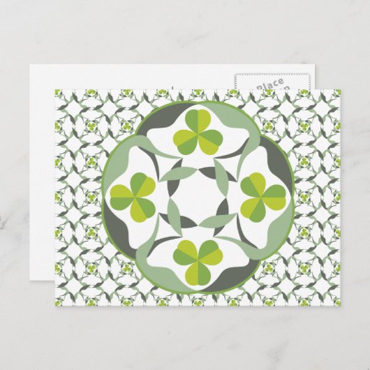 Shamrock Celtic geïnspireerd Pattern St. Patrick's Briefkaart (Voorkant / Achterkant)