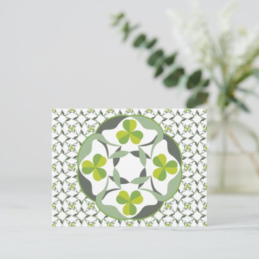 Shamrock Celtic geïnspireerd Pattern St. Patrick's Briefkaart (Staand voorkant)