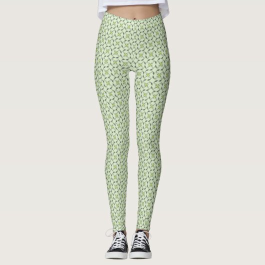 Shamrock Celtic geïnspireerd Pattern St. Patrick's Leggings (Voorkant)