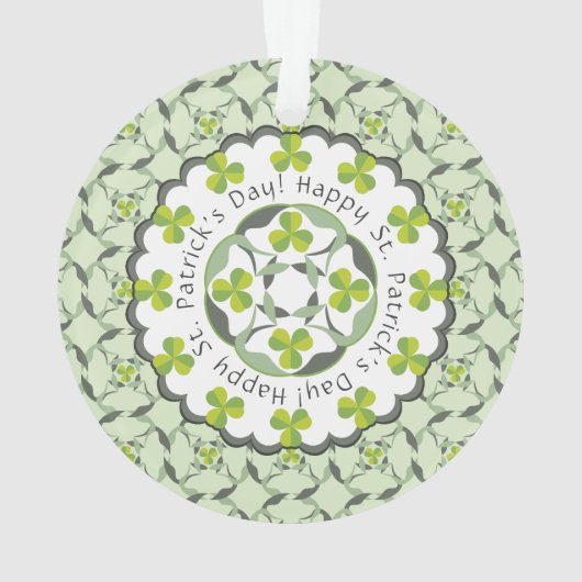 Shamrock Celtic geïnspireerd Pattern St. Patrick's Ornament (achterkant)