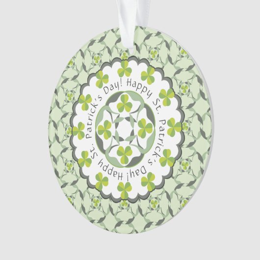 Shamrock Celtic geïnspireerd Pattern St. Patrick's Ornament (voorkant)