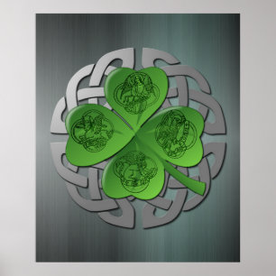 Shamrock - Celtic Knot - 4 Evangelisten Poster