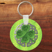 Shamrock - Celtic Knot - 4 Evangelisten Sleutelhanger (Voorkant)