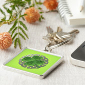 Shamrock - Celtic Knot - 4 Evangelisten Sleutelhanger (Zijkant)