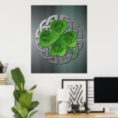 Shamrock - Celtic Knot - 4 Evangelists Poster (Thuiskantoor)
