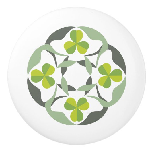 Shamrock Celtic Knot Graphic Keramische Knop (Voorkant)