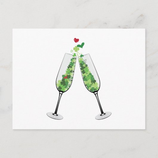 Shamrock Champagne Briefkaart (Voorkant)