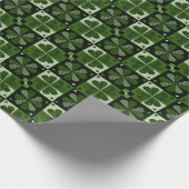 Shamrock Checkerboard Patroon Cadeaupapier (Hoek)