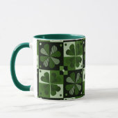 Shamrock Checkerboard Patroon Mok (Links)