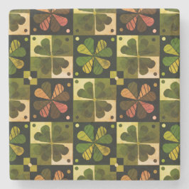 Shamrock Checkerboard Patroon Stenen Onderzetter