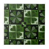 Shamrock Checkerboard Patroon Tegeltje (Voorkant)