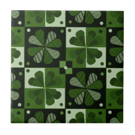 Shamrock Checkerboard Patroon Tegeltje