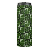 Shamrock Checkerboard Patroon Thermosbeker (Achterkant)