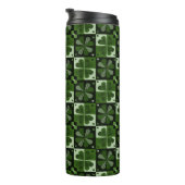 Shamrock Checkerboard Patroon Thermosbeker (Geroteerd rechts)