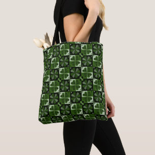 Shamrock Checkerboard Patroon Tote Bag