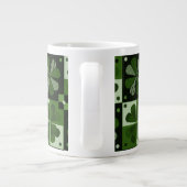 Shamrock Checkerboard Pattern-Mok Grote Koffiekop (Achterkant)