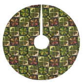 Shamrock Checkerboard Pattern Pensed Polyester T Kerstboom Rok (Voorkant)