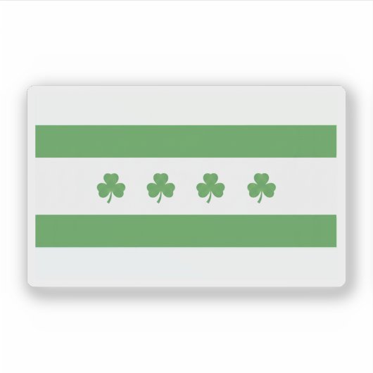 Shamrock Chicago Vlag Sticker (Voorkant)