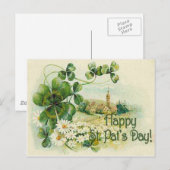Shamrock Church Village St Patrick's Day C Briefkaart (Voorkant / Achterkant)