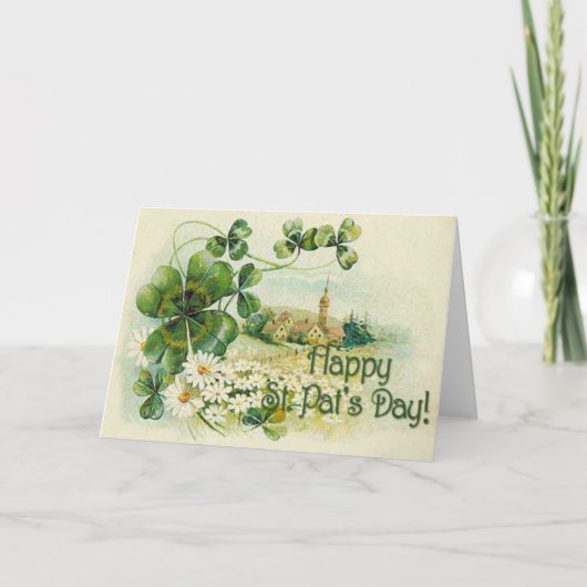 Shamrock Church Village St Patrick's Day C Kaart (Voorkant)