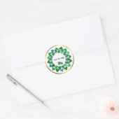 Shamrock Circle Custom Text Classic Round Sticker (Envelop)