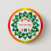 Shamrock Circle Custom Text Classic Round Sticker Ronde Button 5,7 Cm (Voorkant)