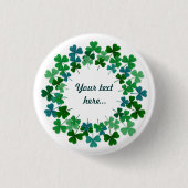 Shamrock Circle Custom Text Ronde Button 3,2 Cm (Voorkant)