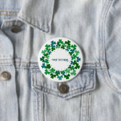 Shamrock Circle Custom Text Ronde Button 7,6 Cm (In situ)