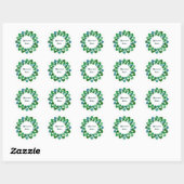 Shamrock Circle Custom Text Ronde Sticker (Vel)