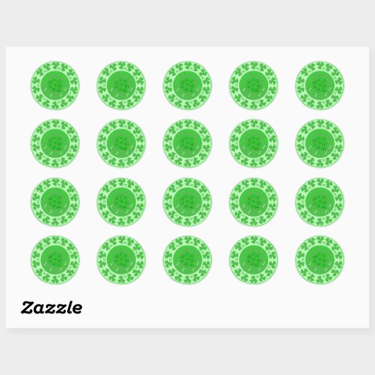 Shamrock Circle Ronde Sticker (Vel)