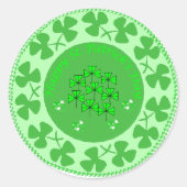 Shamrock Circle Ronde Sticker (Voorkant)