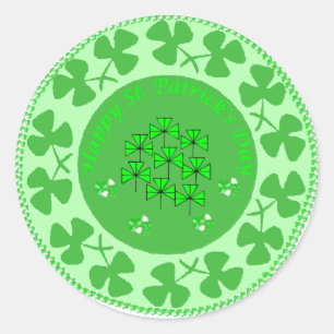 Shamrock Circle Ronde Sticker