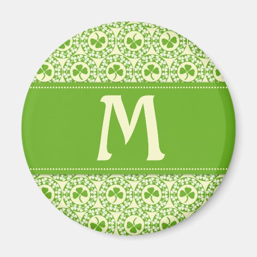 Shamrock cirkels Monogram A Magneet (Voorkant)