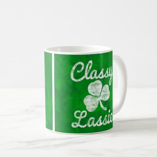 Shamrock Classy Lassie St. Patricks Day Koffiemok (Voorkant rechts)