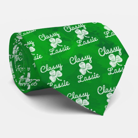 Shamrock Classy Lassie St. Patricks Day Stropdas (Opgerold)